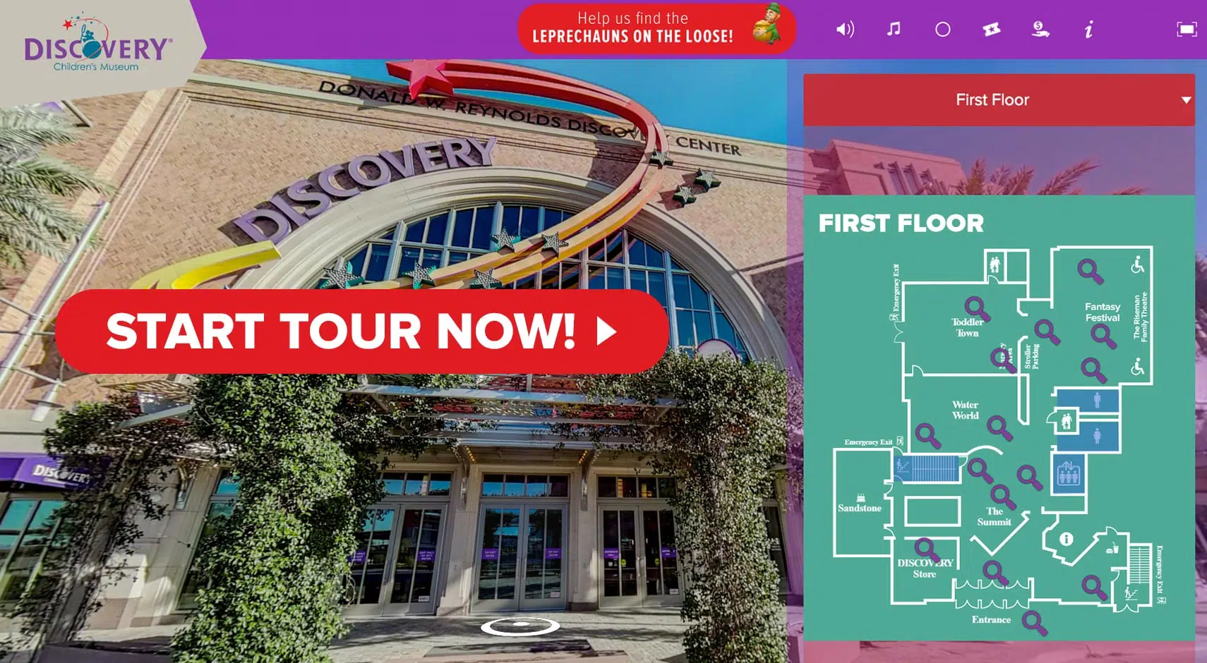 Virtual tour header image with a button that says Start Tour Now